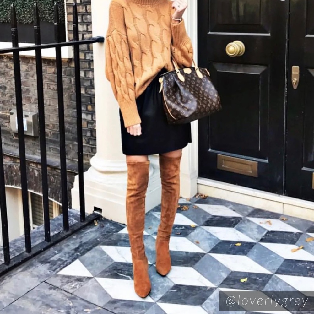 Goodnight Macaroon Marlo Tan Over the Knee Suede Boots